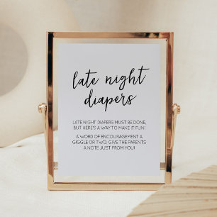 Póster Hola minimalista Bebé Moderno Diapers nocturnos