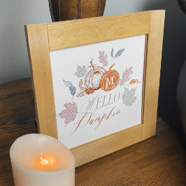 Póster Hola Mochila Calabaza Festiva Otoño Caídos Saltos