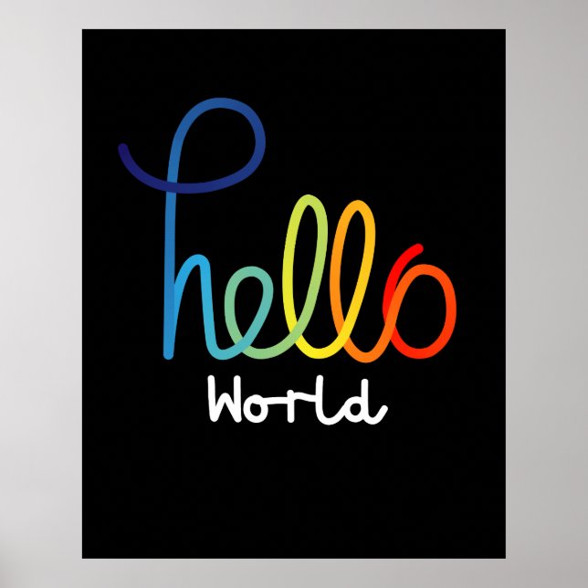 Póster Hola mundo colorido (Frente)