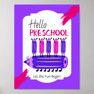 Póster Hola niños de preescolar