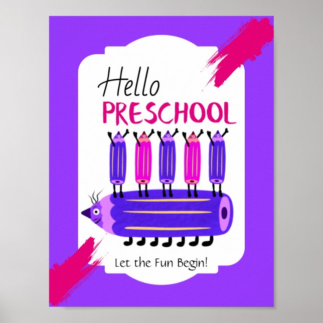 Póster Hola niños de preescolar  (Frente)