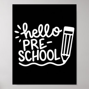 Póster Hola niños de preescolar vuelven a la escuela para