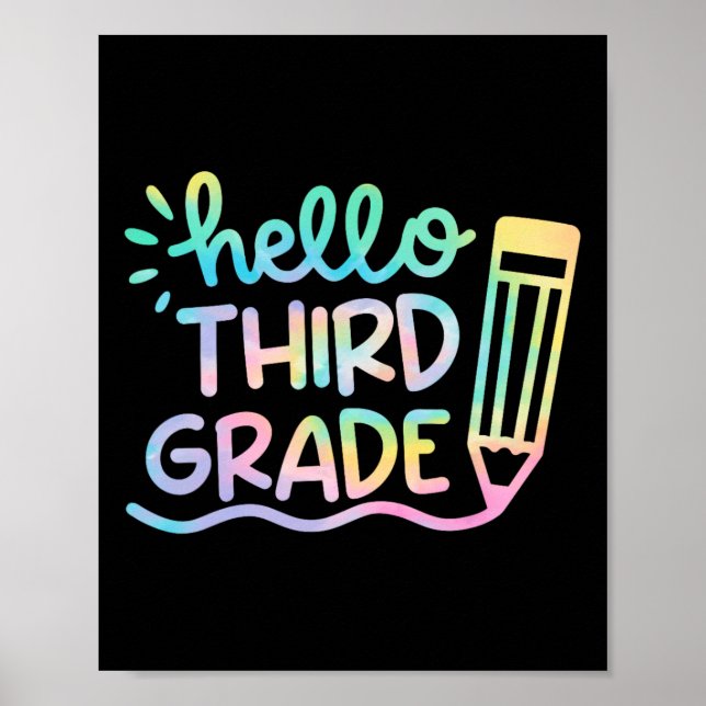 Póster Hola niños de tercer grado de profesores de tintes (Frente)