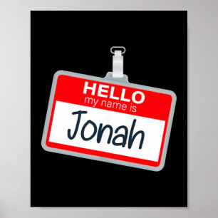 Póster Hola Nombre Es Jonah Disfraz Divertido De Hallowee