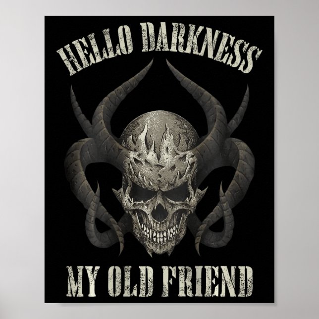 Póster Hola oscuridad Mi viejo amigo Demon Skull Horn Hal (Frente)
