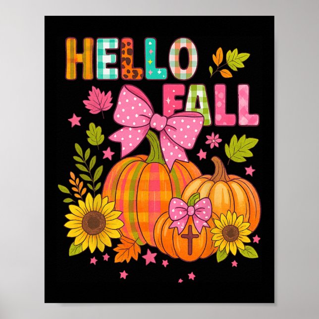 Póster Hola Otoño Día de Acción de Gracias Coquette Boho  (Frente)