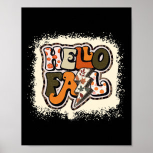 Póster Hola otoño Vibes Retro Groovy