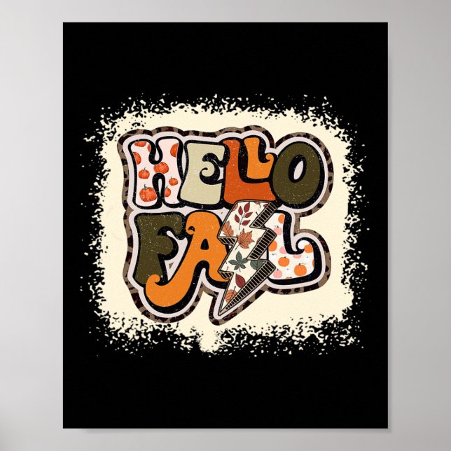 Póster Hola otoño Vibes Retro Groovy (Frente)