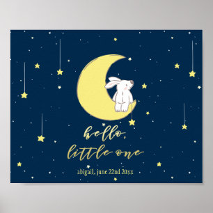 Póster Hola pequeña - Conejito lindo en la guardería de l