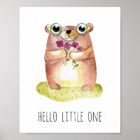 Hola pequeño. Hermosa estampa de oso. Animalito be