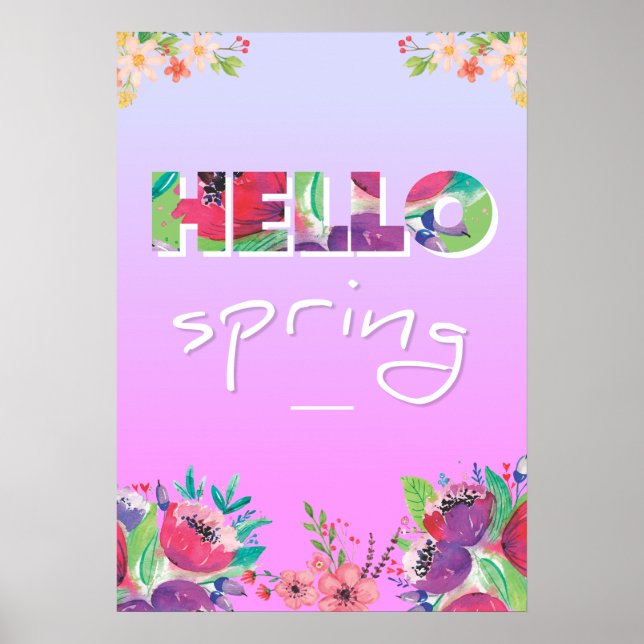 Póster Hola Primavera, Flores, poster (Frente)