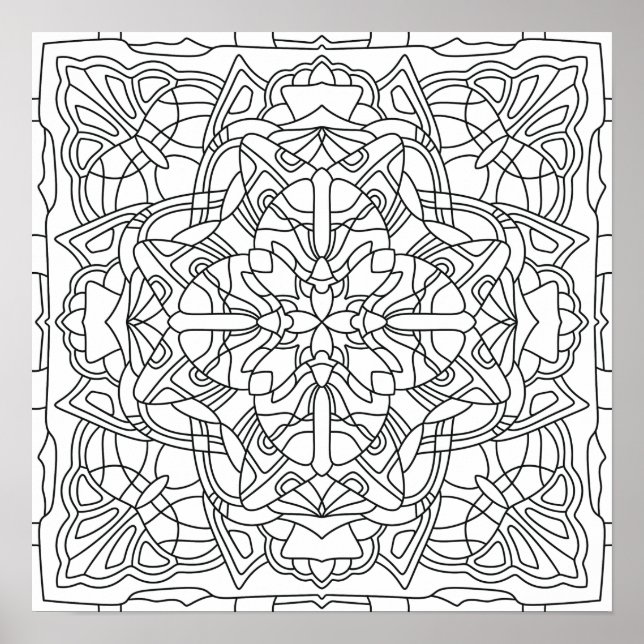 Póster Hola Primavera: Mandala Geométrico (Frente)