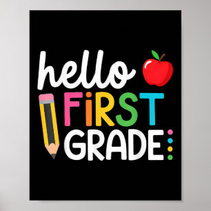 Póster Hola Primer Día De Estudiante De 5º Grado De Vuelt