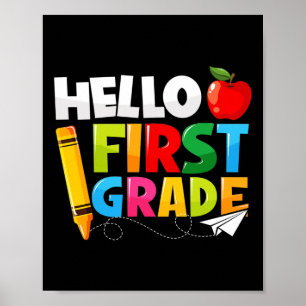 Póster Hola Primer Grado De Primer Grado De Vuelta A La E