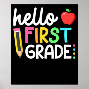 Póster Hola primer grado Equipo de primer grado Niños de