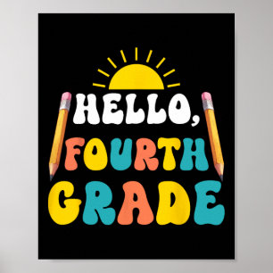 Póster Hola profesor de cuarto grado estudiantes de 4to g