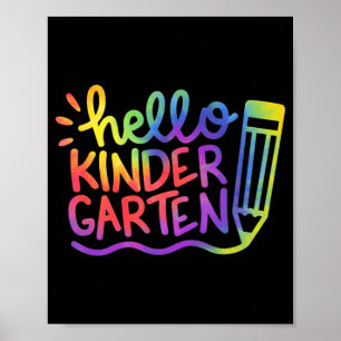 Póster Hola Profesor De Jardín De Niños, Tie Dye Bienveni