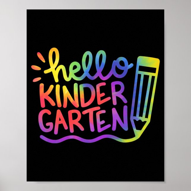 Póster Hola Profesor De Jardín De Niños, Tie Dye Bienveni (Frente)