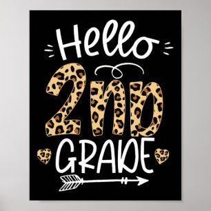 Póster Hola profesora de leopardos de 2do grado estudiant