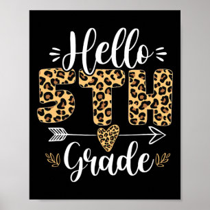 Póster Hola profesora de quinto grado Leopard Byck para l
