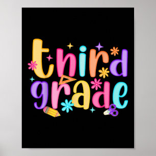 Póster Hola, profesora de tercer grado Chicas niños prepp