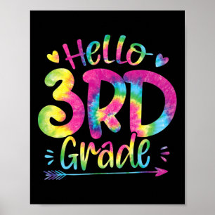 Póster Hola, profesores de tercer grado, estudiantes de t