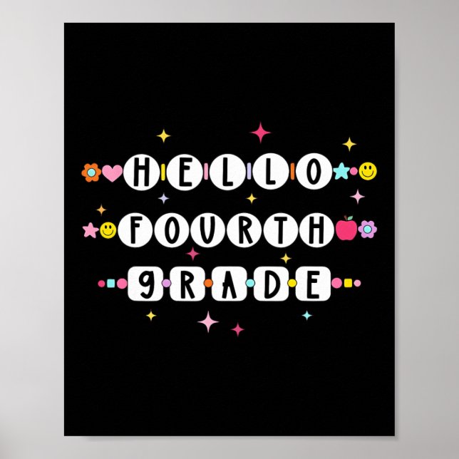 Póster Hola Pulsera de Amistad de Cuarto Grado De vuelta  (Frente)