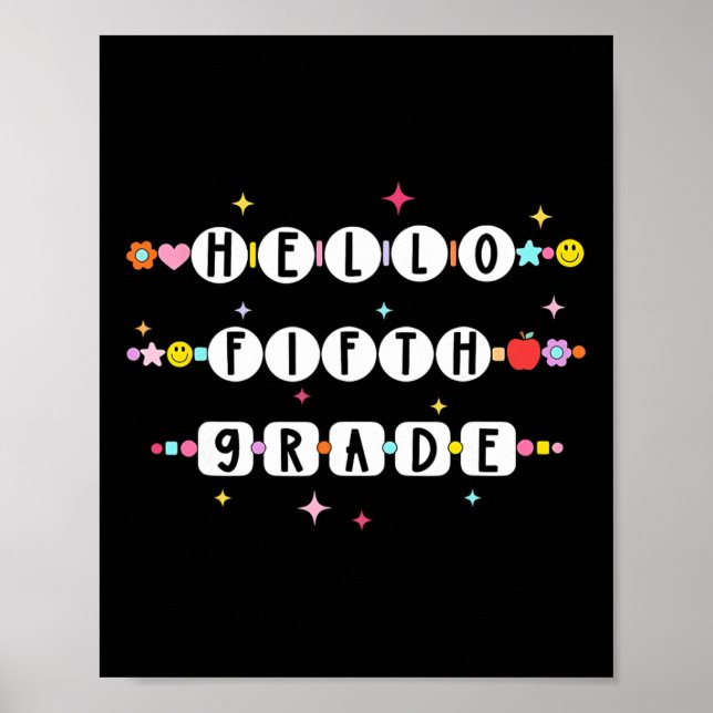 Póster Hola Pulseras de Amistad de Quinto Grado De vuelta (Frente)