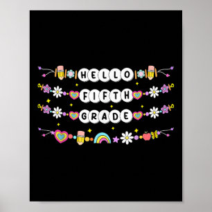 Póster Hola Pulseras de Amistad de Quinto Grado De vuelta