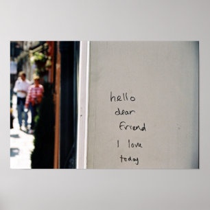 Póster hola querido amigo que amo hoy