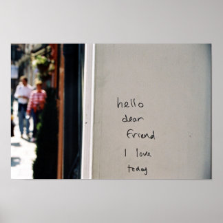 Póster hola querido amigo que amo hoy