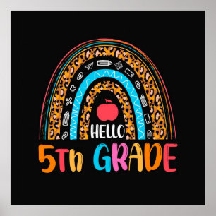 Póster Hola, quinto grado de vuelta a la escuela