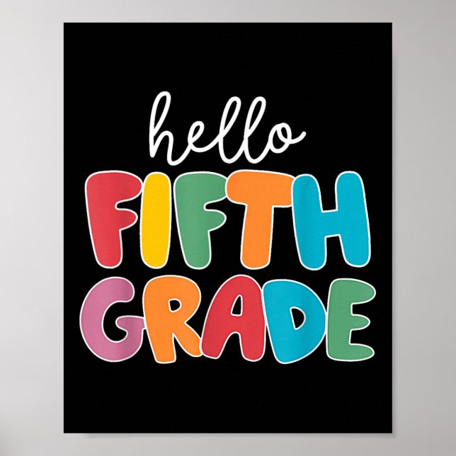 Póster Hola, Quinto Grado De Vuelta A La Escuela Para Niñ (Frente)