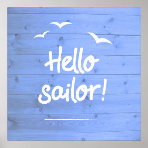 Póster Hola Sailor Fun Boing Beach Art