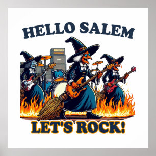 Póster Hola Salem Massachusetts Witch Rock Band