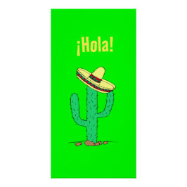 Póster ¡Hola! Saludos en español de arte mexicano