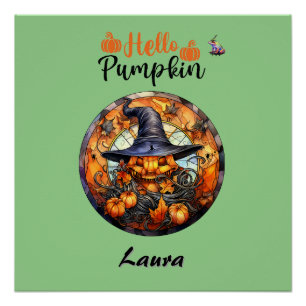 Póster Hola Scary Hallowe'en Pumpkin