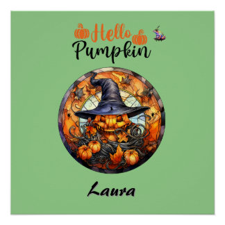 Póster Hola Scary Hallowe'en Pumpkin