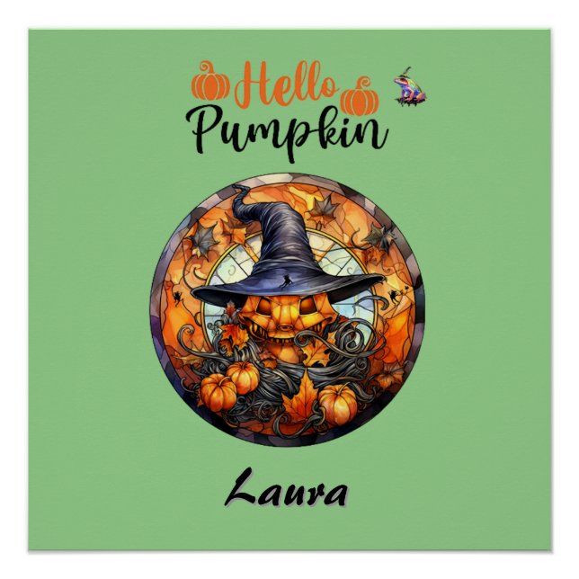 Póster Hola Scary Hallowe'en Pumpkin (Anverso)