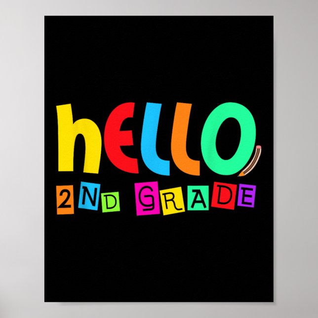 Póster Hola Segundo Grado 2do De Regreso A La Escuela Par (Frente)