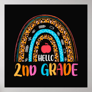 Póster Hola, segundo grado de vuelta a la escuela