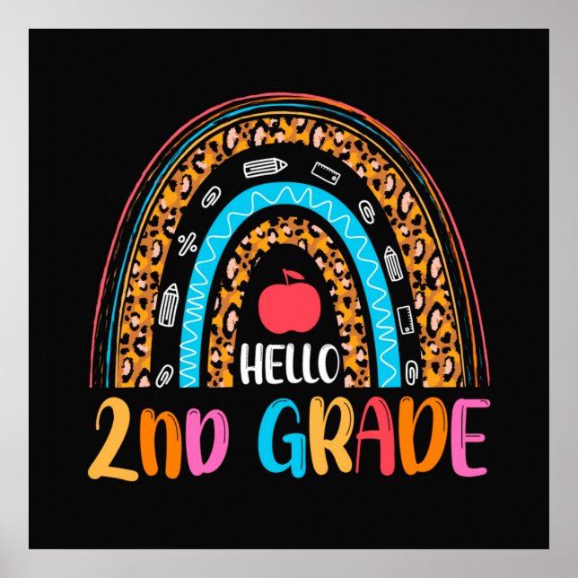 Póster Hola, segundo grado de vuelta a la escuela (Frente)