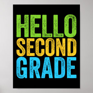 Póster Hola Segundo Grado Diversión 2do Grado De Vuelta A
