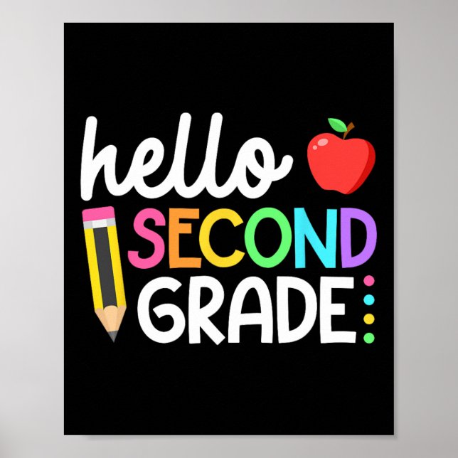 Póster Hola segundo grado Equipo de 2º grado de vuelta a  (Frente)