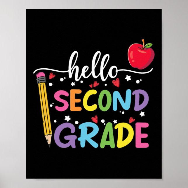 Póster Hola segundo grado Equipo de 2º grado Volver a la  (Frente)