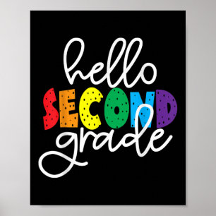 Póster Hola Segundo Grado Primer Día De Segundo Grado De