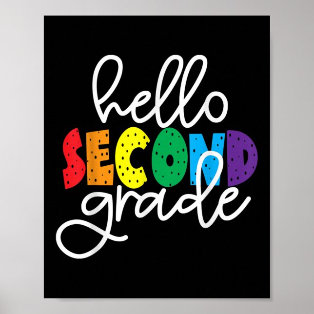 Póster Hola Segundo Grado Primer Día De Segundo Grado De  (Frente)