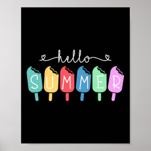 Póster Hola Summer Happy Estudiante de la escuela de últi