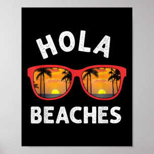 Póster Hola Sungles Beach Island Sunset Beach Travel Va