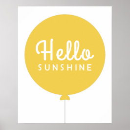 Póster Hola Sunshine | Amarillo barato de los globos esca
